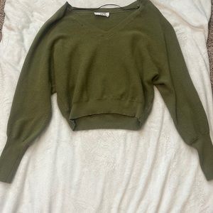 Green Cropped Sweater